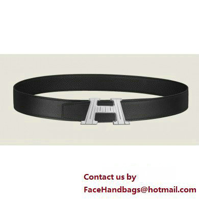 Hermes H Take Off belt buckle & Reversible leather strap 32 mm 10 2023